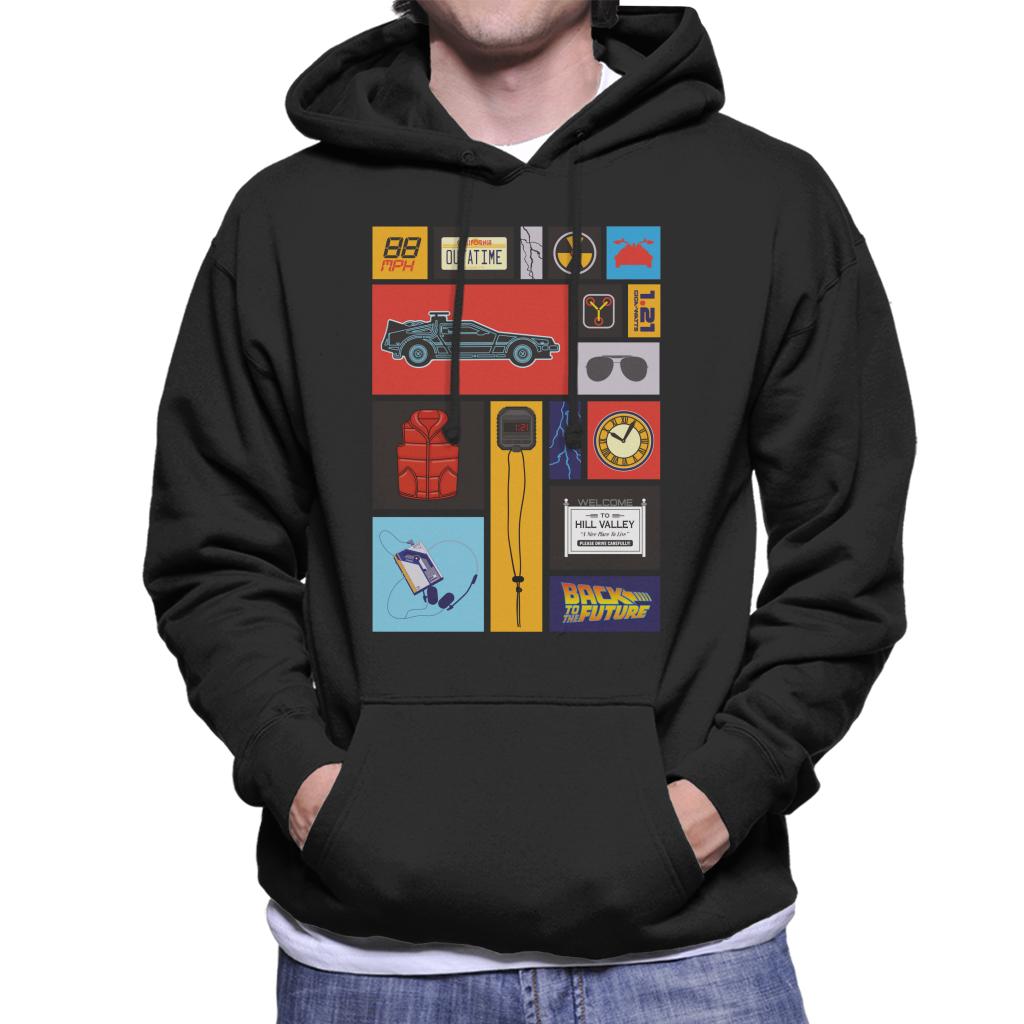 Back to the Future Tile Montage Men's Hooded Sweatshirt-ALL + EVERY