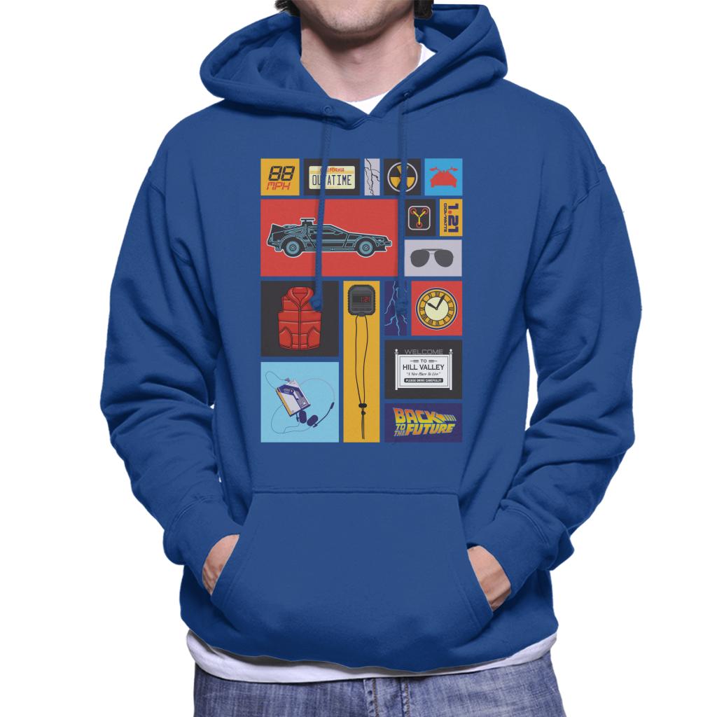 Back to the Future Tile Montage Men's Hooded Sweatshirt-ALL + EVERY