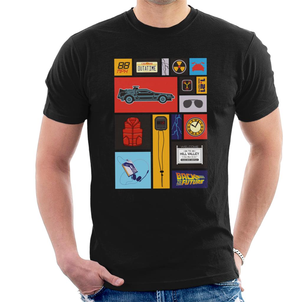 Back to the Future Tile Montage Men's T-Shirt-ALL + EVERY