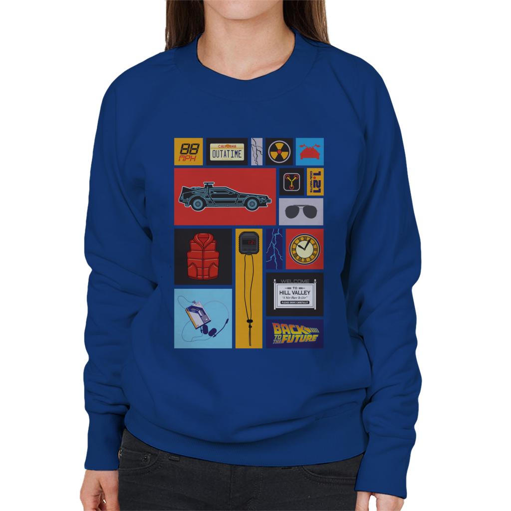 Back to the Future Tile Montage Women's Sweatshirt-ALL + EVERY