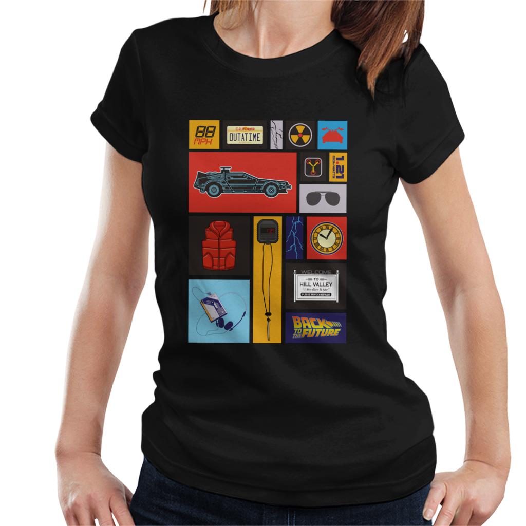 Back to the Future Tile Montage Women's T-Shirt-ALL + EVERY