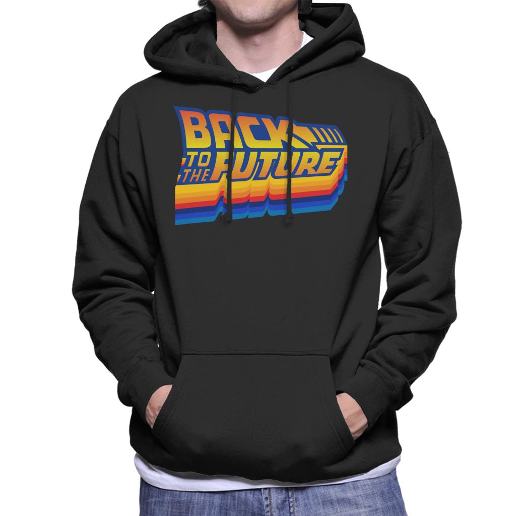 Back to the Future Gradient Logo Men's Hooded Sweatshirt-ALL + EVERY