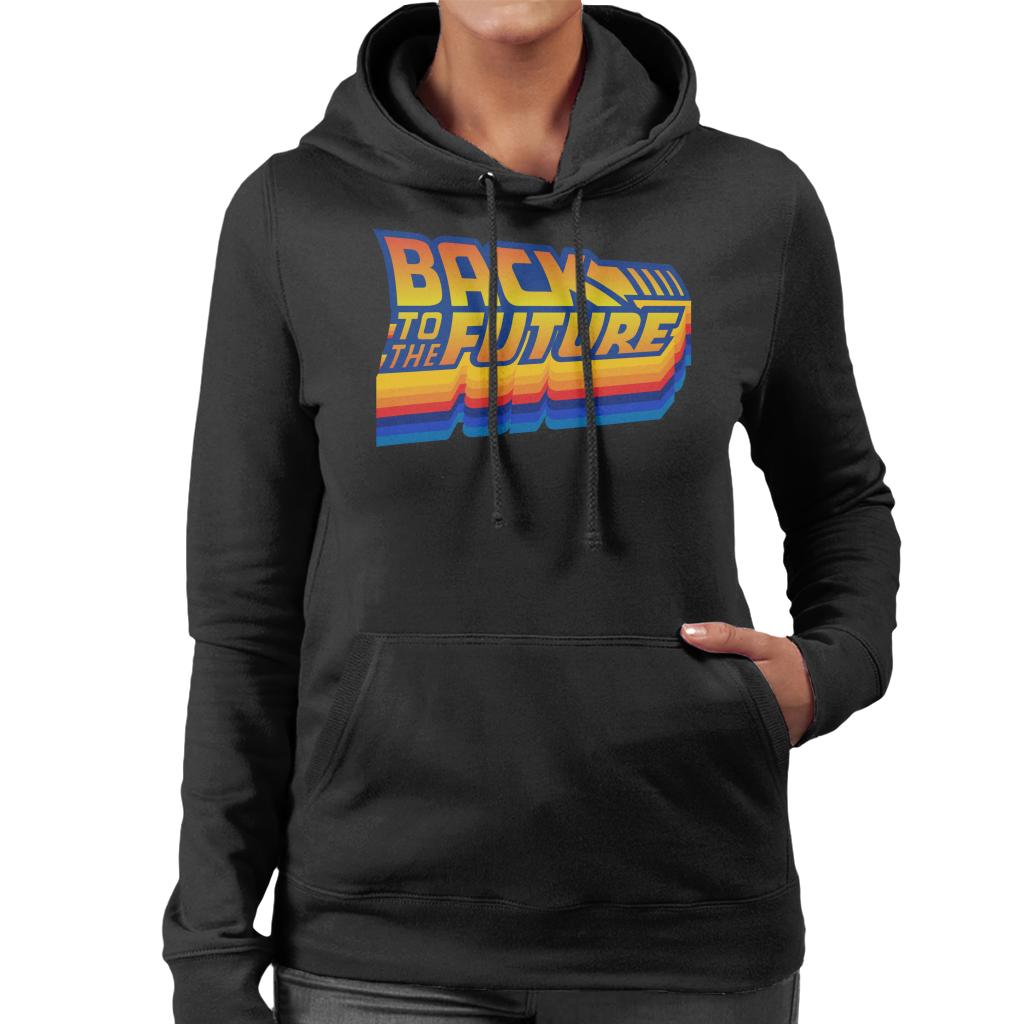 Back to the Future Gradient Logo Women's Hooded Sweatshirt-ALL + EVERY