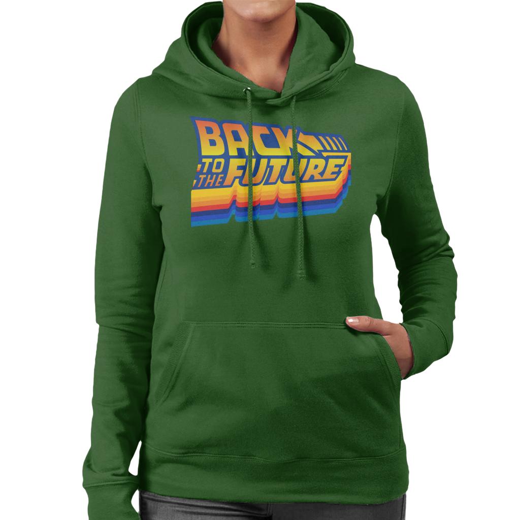 Back to the Future Gradient Logo Women's Hooded Sweatshirt-ALL + EVERY