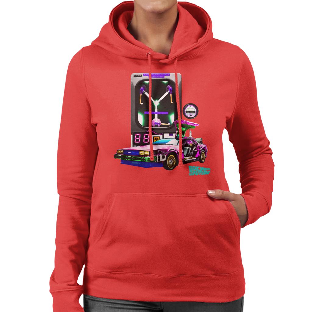 Back to the Future DMC Capacitor Women's Hooded Sweatshirt-ALL + EVERY