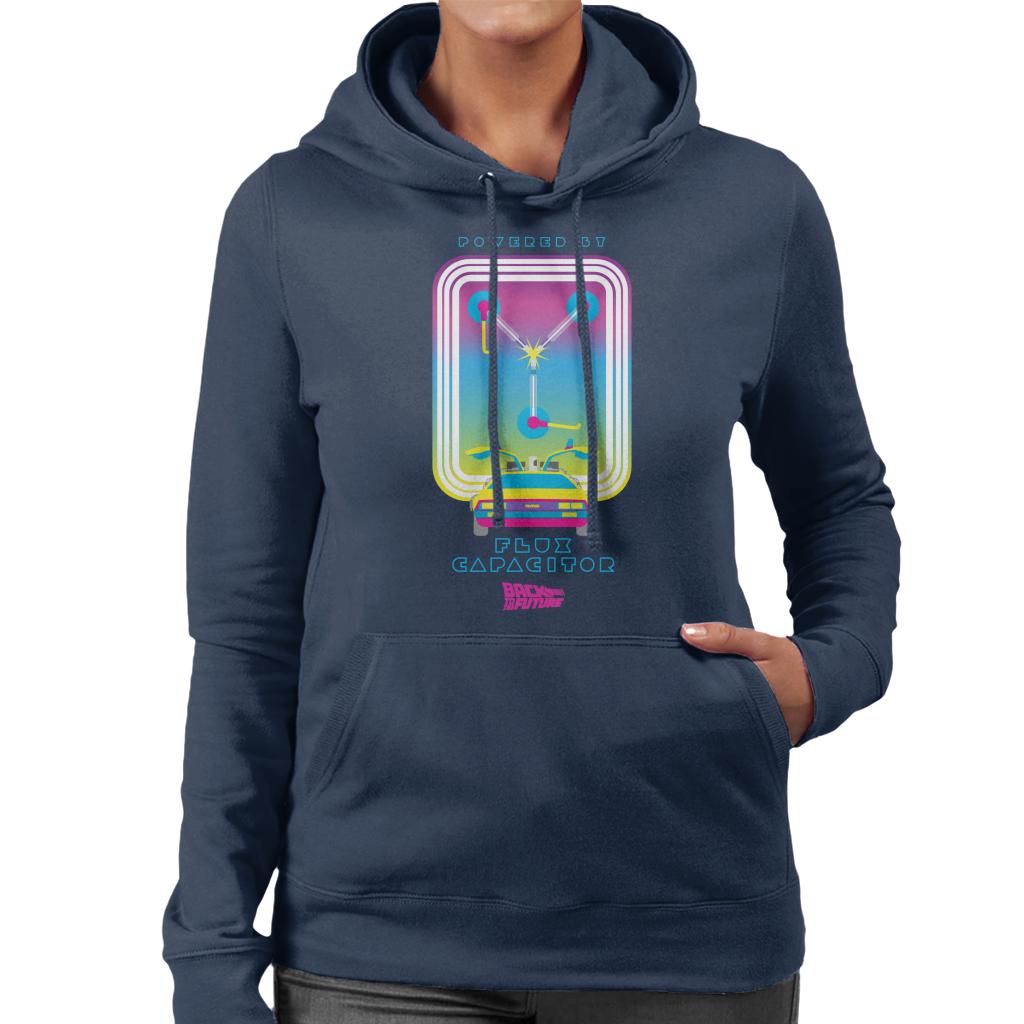 Back to the Future DMC Delorean Flux Capacitor Gradient Women's Hooded Sweatshirt-ALL + EVERY