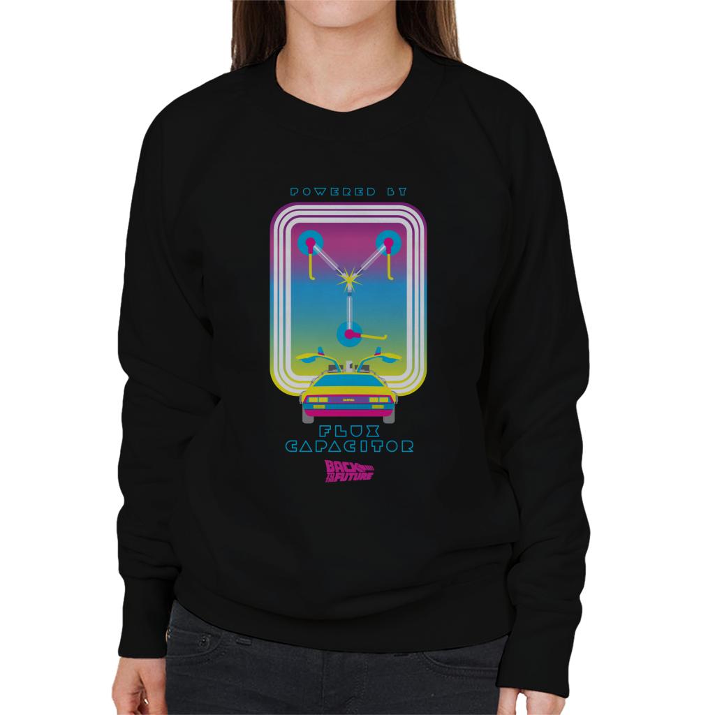 Back to the Future DMC Delorean Flux Capacitor Gradient Women's Sweatshirt-ALL + EVERY