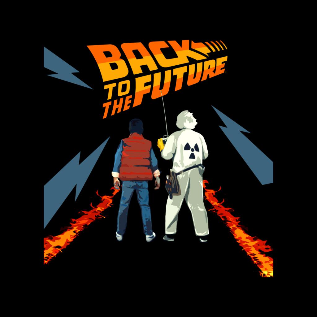 Back to the Future Delorean Fire Trail Marty And Doc Women's T-Shirt-ALL + EVERY