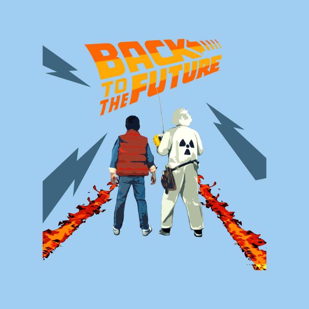 Back to the Future Delorean Fire Trail Marty And Doc Women's T-Shirt-ALL + EVERY