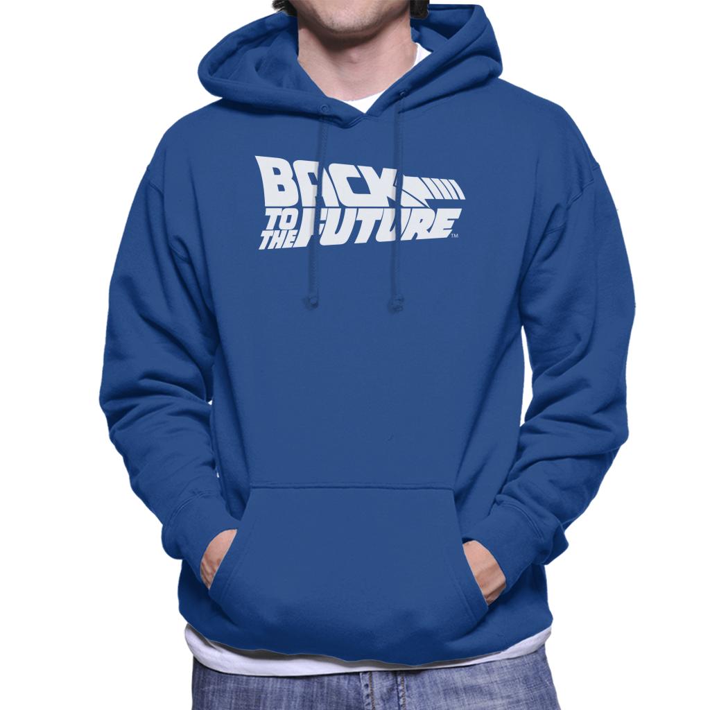 Back to the Future White Logo Men's Hooded Sweatshirt-ALL + EVERY