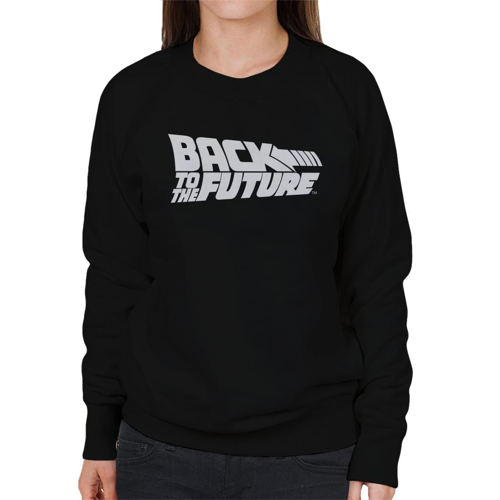 Back to the Future White Logo Women's Sweatshirt-ALL + EVERY