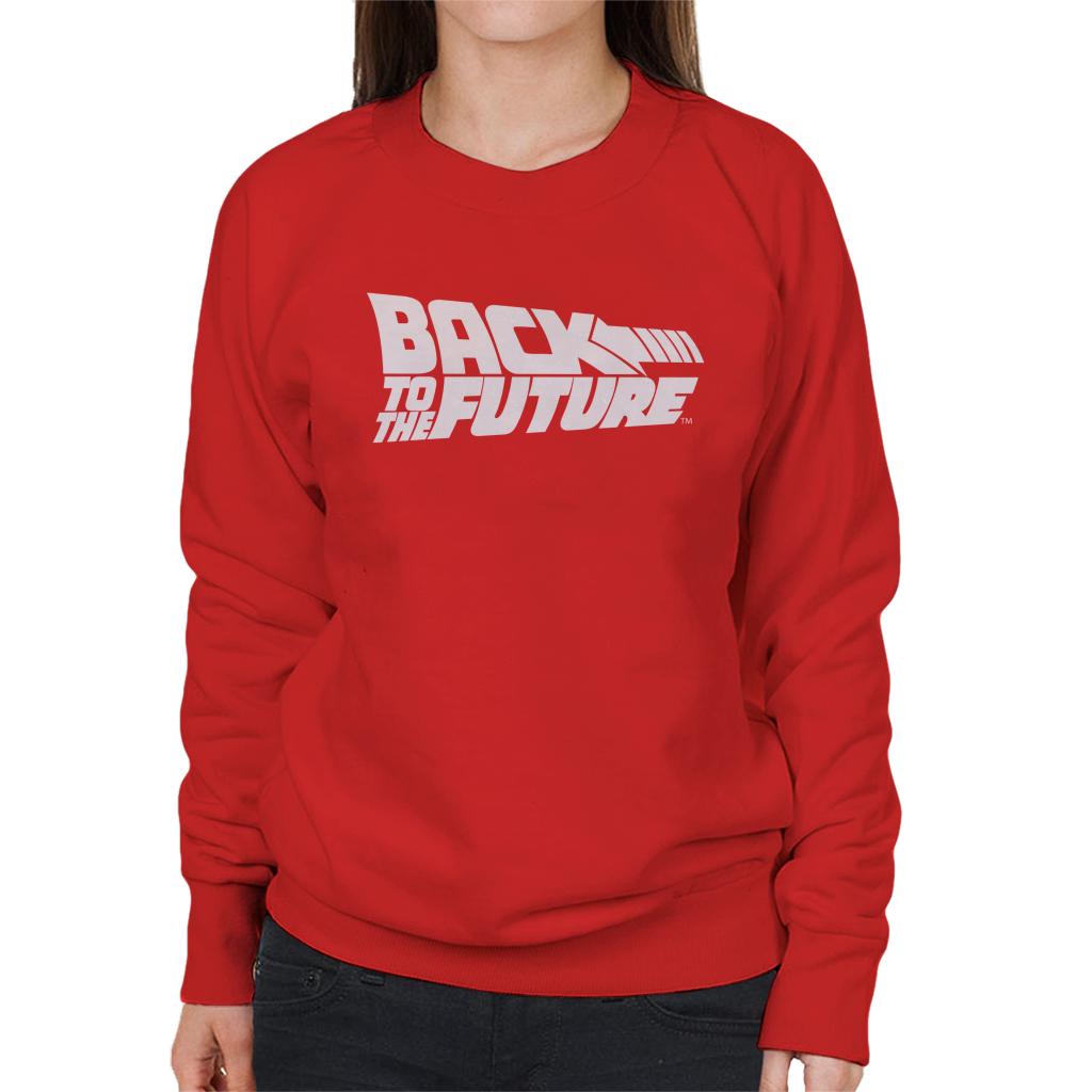 Back to the Future White Logo Women's Sweatshirt-ALL + EVERY