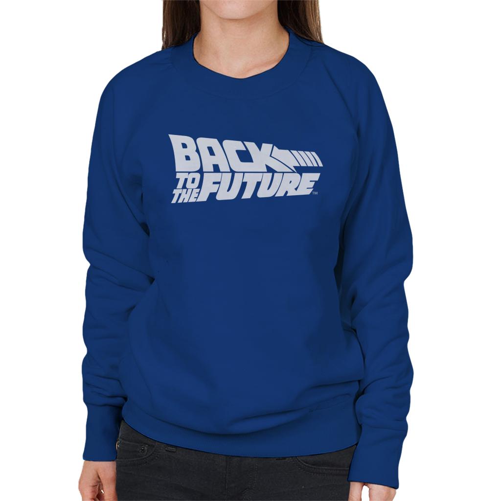 Back to the Future White Logo Women's Sweatshirt-ALL + EVERY