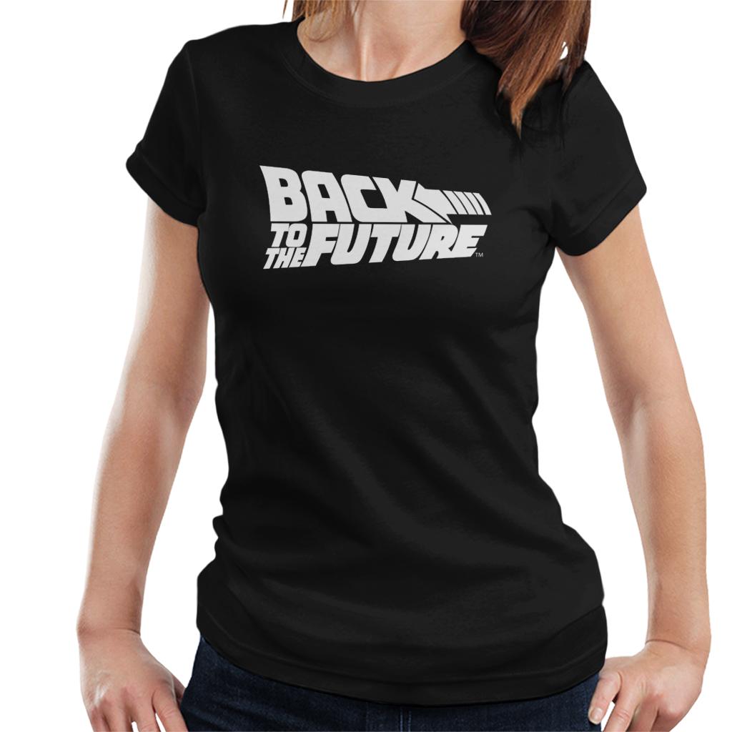 Back to the Future White Logo Women's T-Shirt-ALL + EVERY