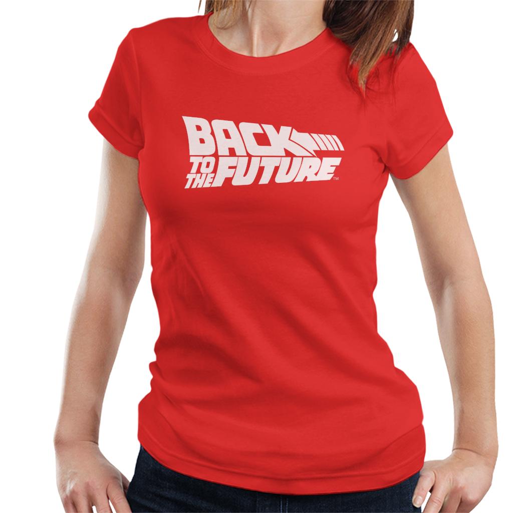 Back to the Future White Logo Women's T-Shirt-ALL + EVERY