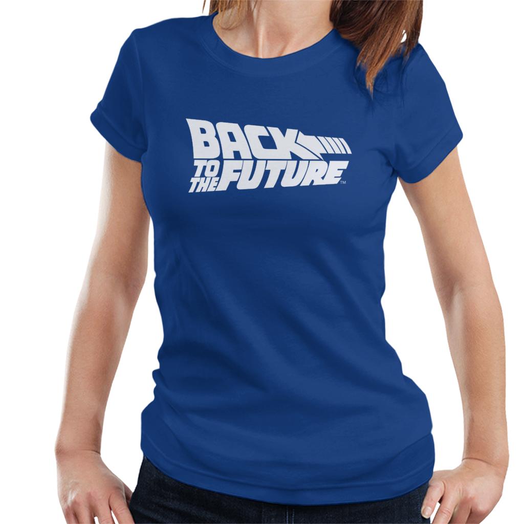 Back to the Future White Logo Women's T-Shirt-ALL + EVERY