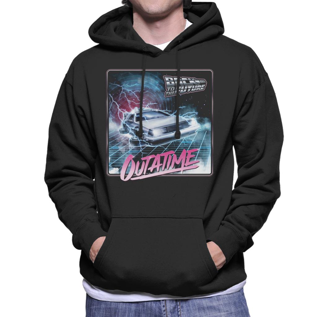 Back to the Future Delorean Lightning Outatime Men's Hooded Sweatshirt-ALL + EVERY