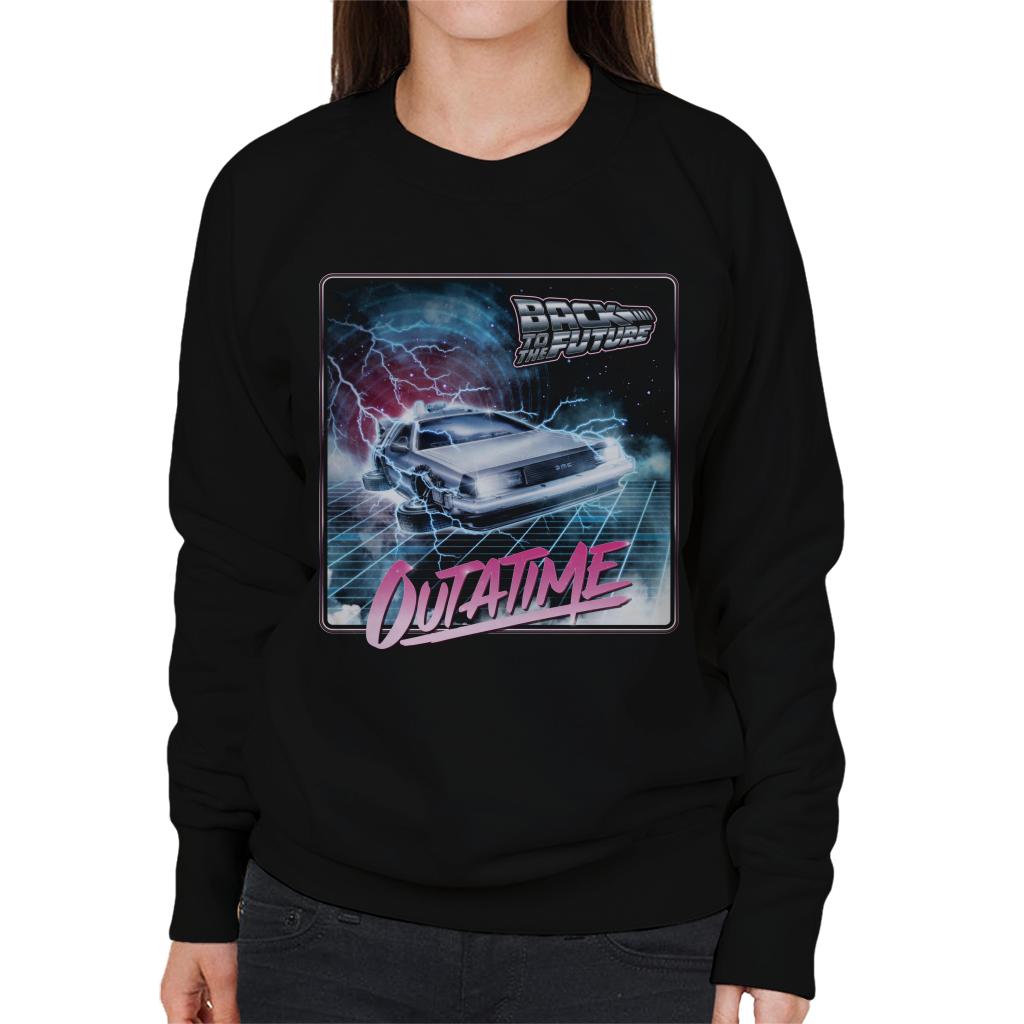 Back to the Future Delorean Lightning Outatime Women's Sweatshirt-ALL + EVERY