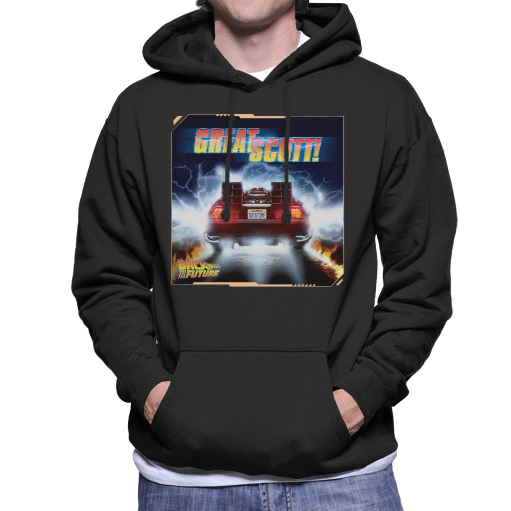 Back to the Future Delorean Great Scott Men's Hooded Sweatshirt-ALL + EVERY