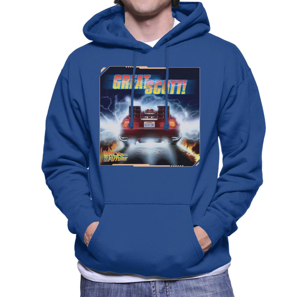 Back to the Future Delorean Great Scott Men's Hooded Sweatshirt-ALL + EVERY