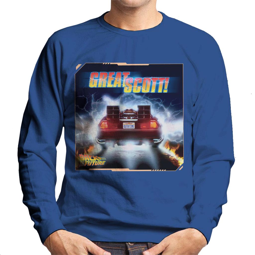 Back to the Future Delorean Great Scott Men's Sweatshirt-ALL + EVERY