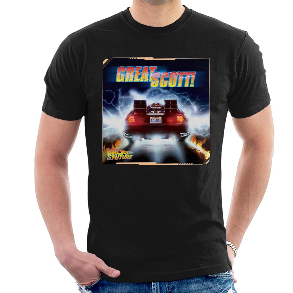 Back to the Future Delorean Great Scott Men's T-Shirt-ALL + EVERY