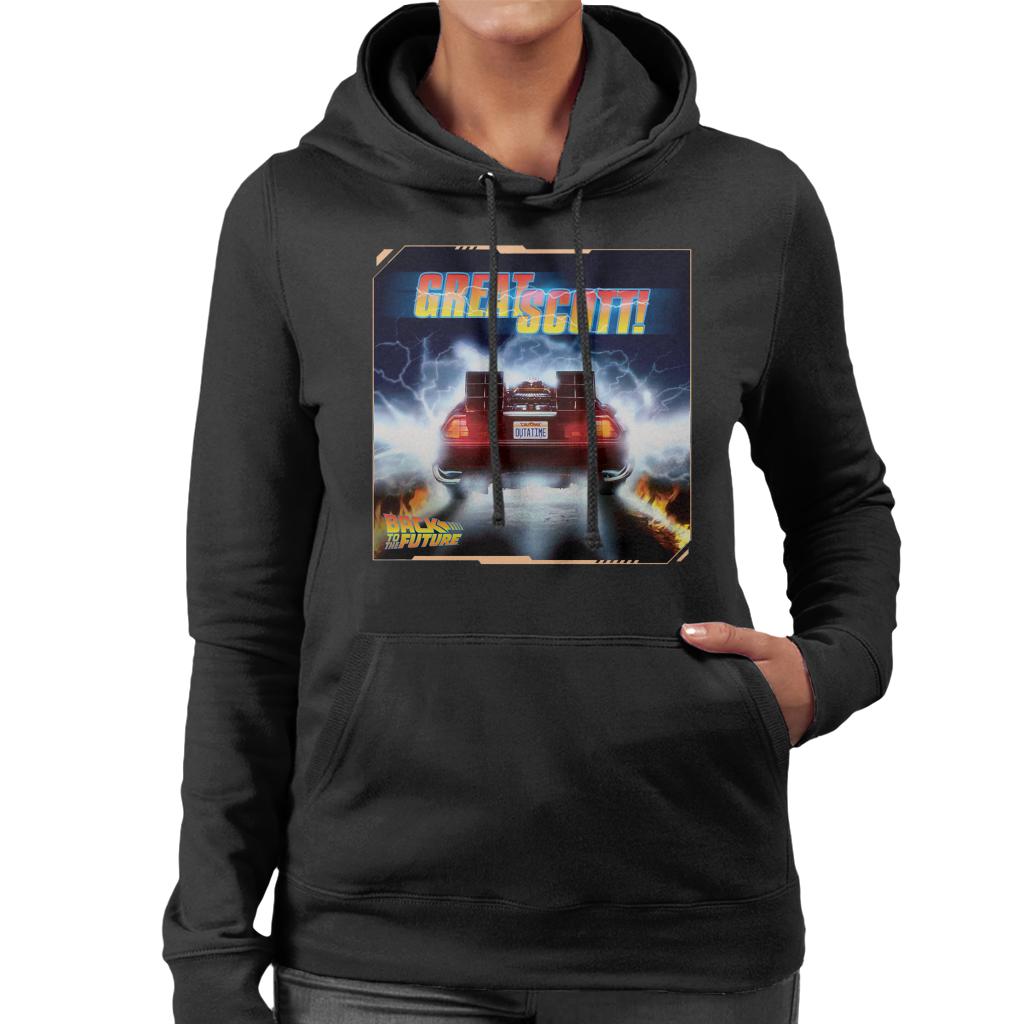 Back to the Future Delorean Great Scott Women's Hooded Sweatshirt-ALL + EVERY