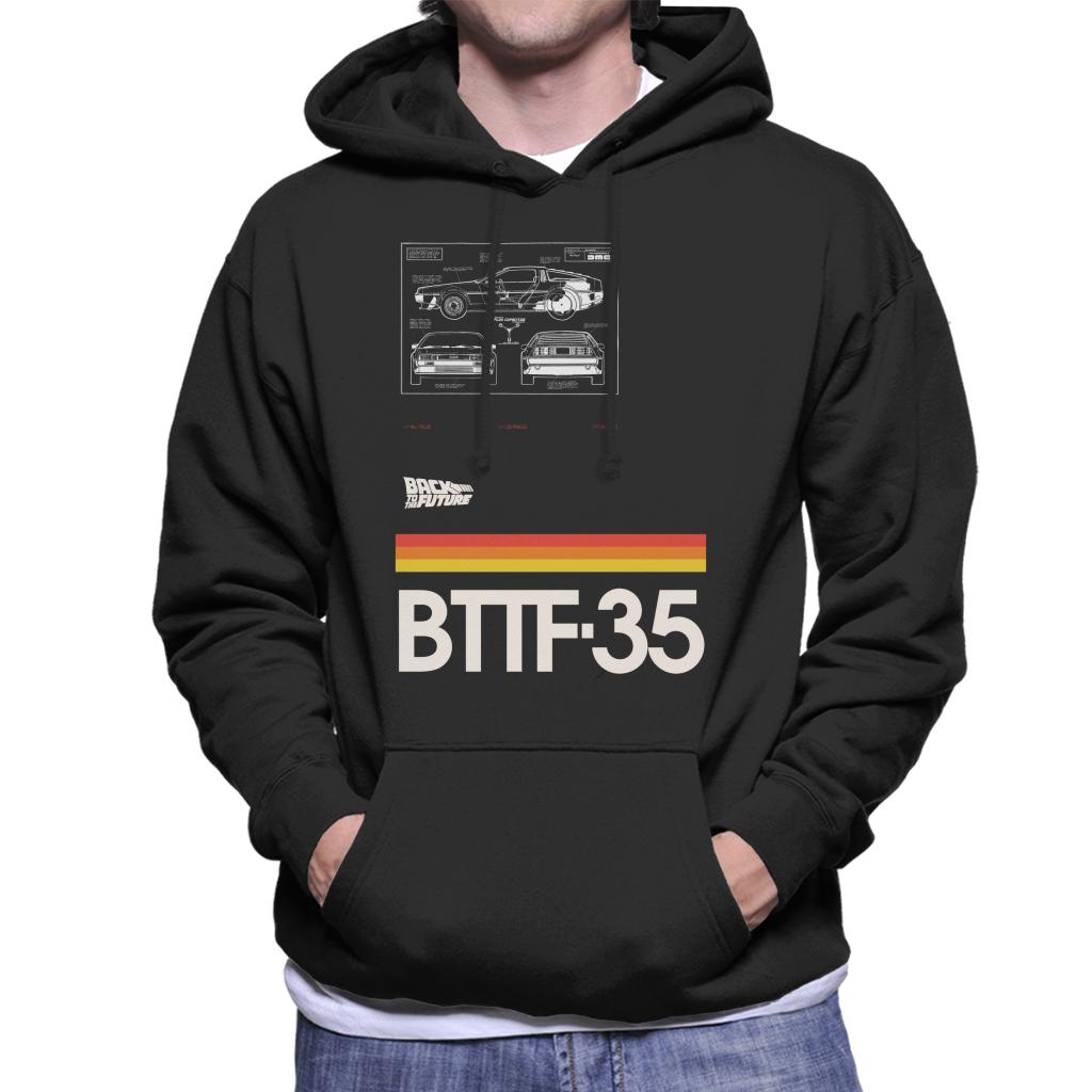 Back to the Future 35th Anniversary Delorean Notes Men's Hooded Sweatshirt-ALL + EVERY