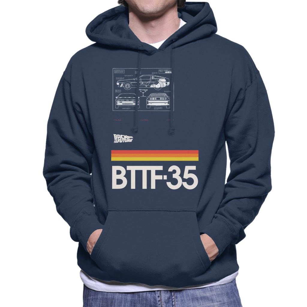 Back to the Future 35th Anniversary Delorean Notes Men's Hooded Sweatshirt-ALL + EVERY