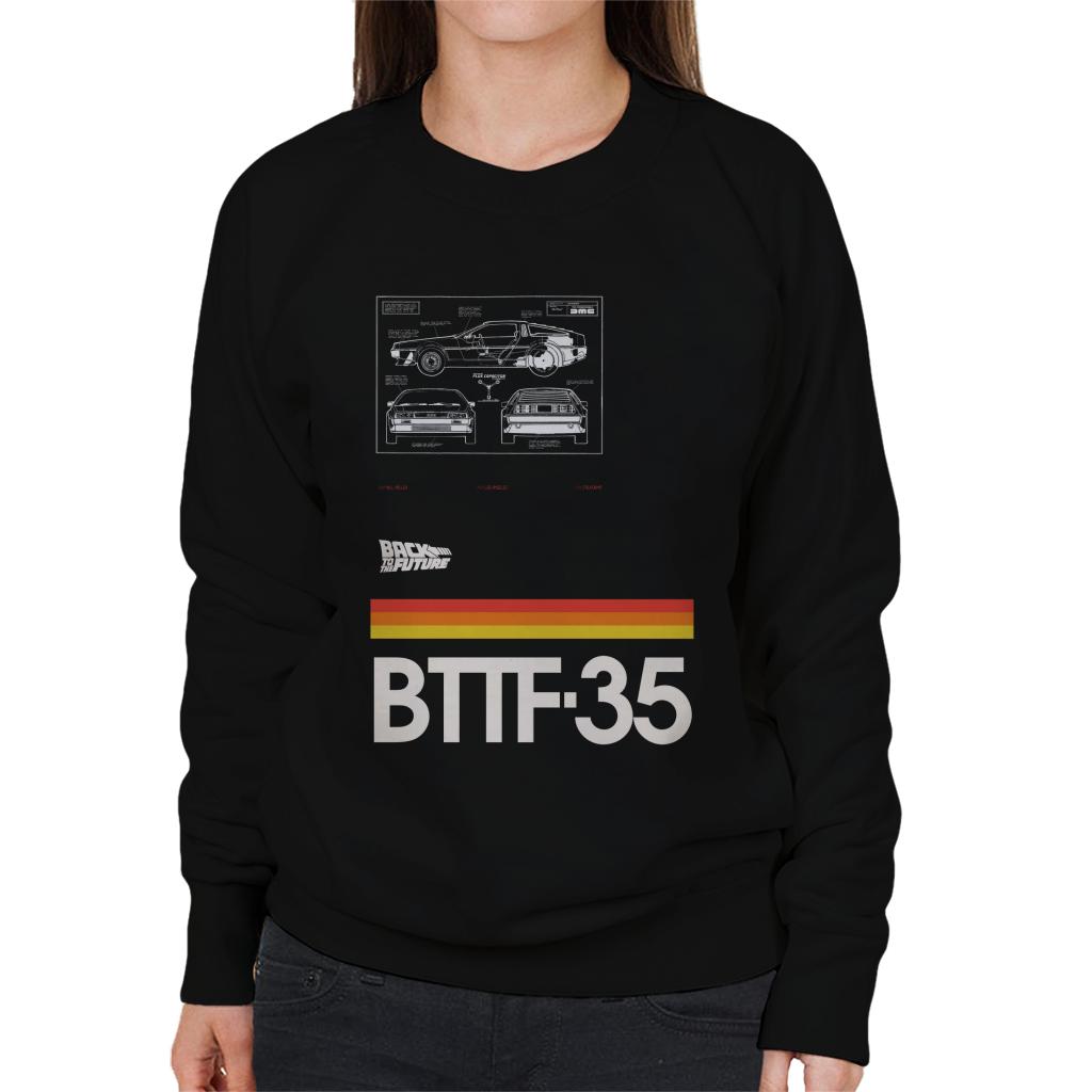 Back to the Future 35th Anniversary Delorean Notes Women's Sweatshirt-ALL + EVERY