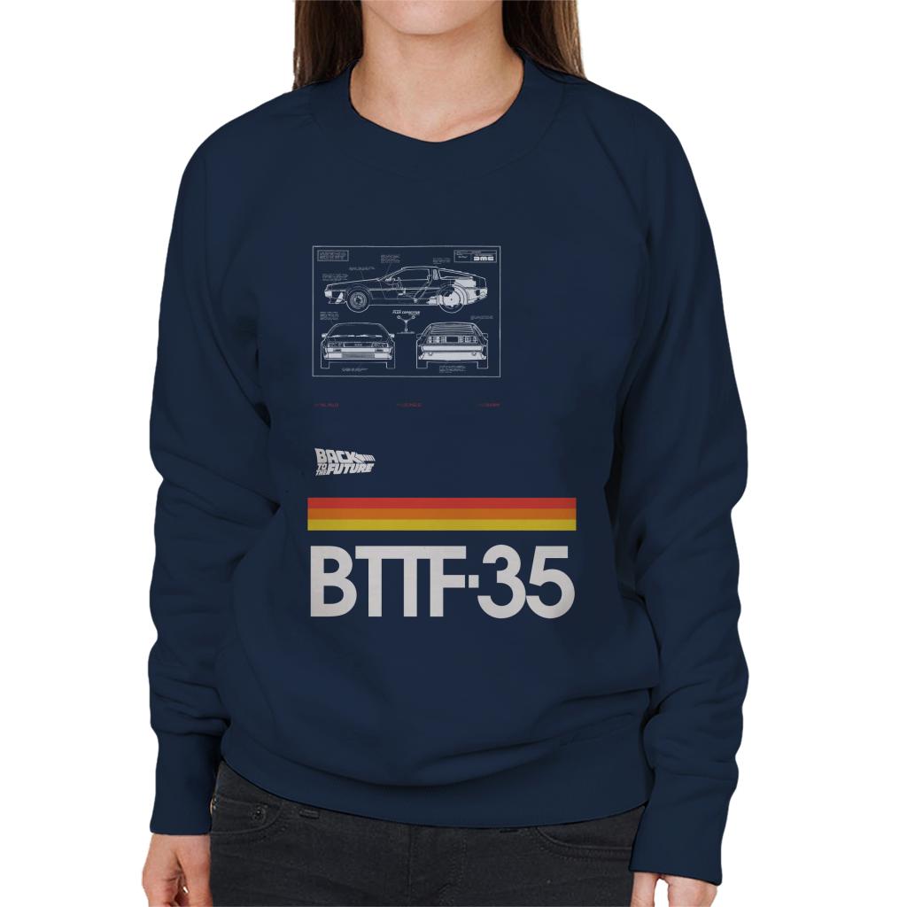 Back to the Future 35th Anniversary Delorean Notes Women's Sweatshirt-ALL + EVERY