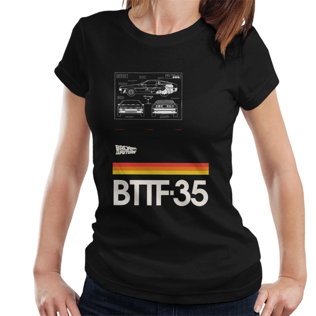 Back to the Future 35th Anniversary Delorean Notes Women's T-Shirt-ALL + EVERY