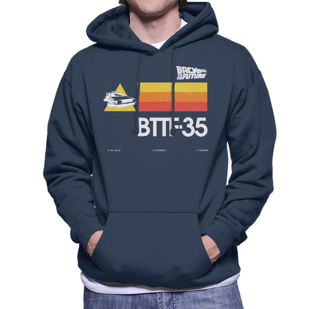 Back to the Future 35th Anniversary Stripes Men's Hooded Sweatshirt-ALL + EVERY