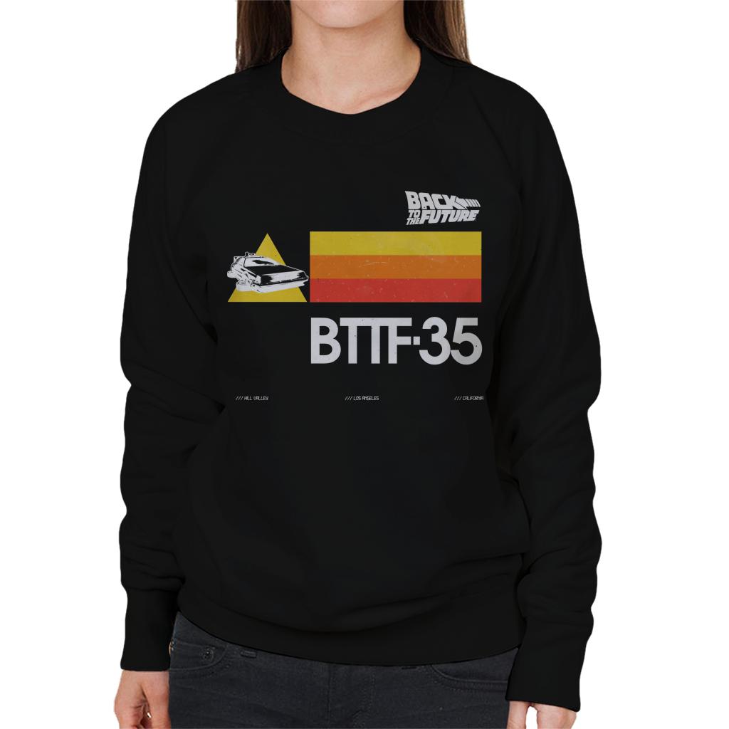 Back to the Future 35th Anniversary Stripes Women's Sweatshirt-ALL + EVERY