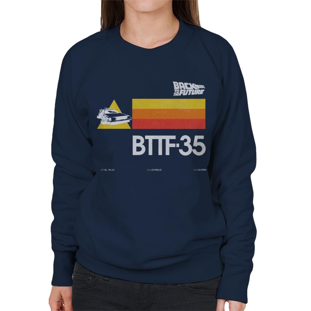 Back to the Future 35th Anniversary Stripes Women's Sweatshirt-ALL + EVERY