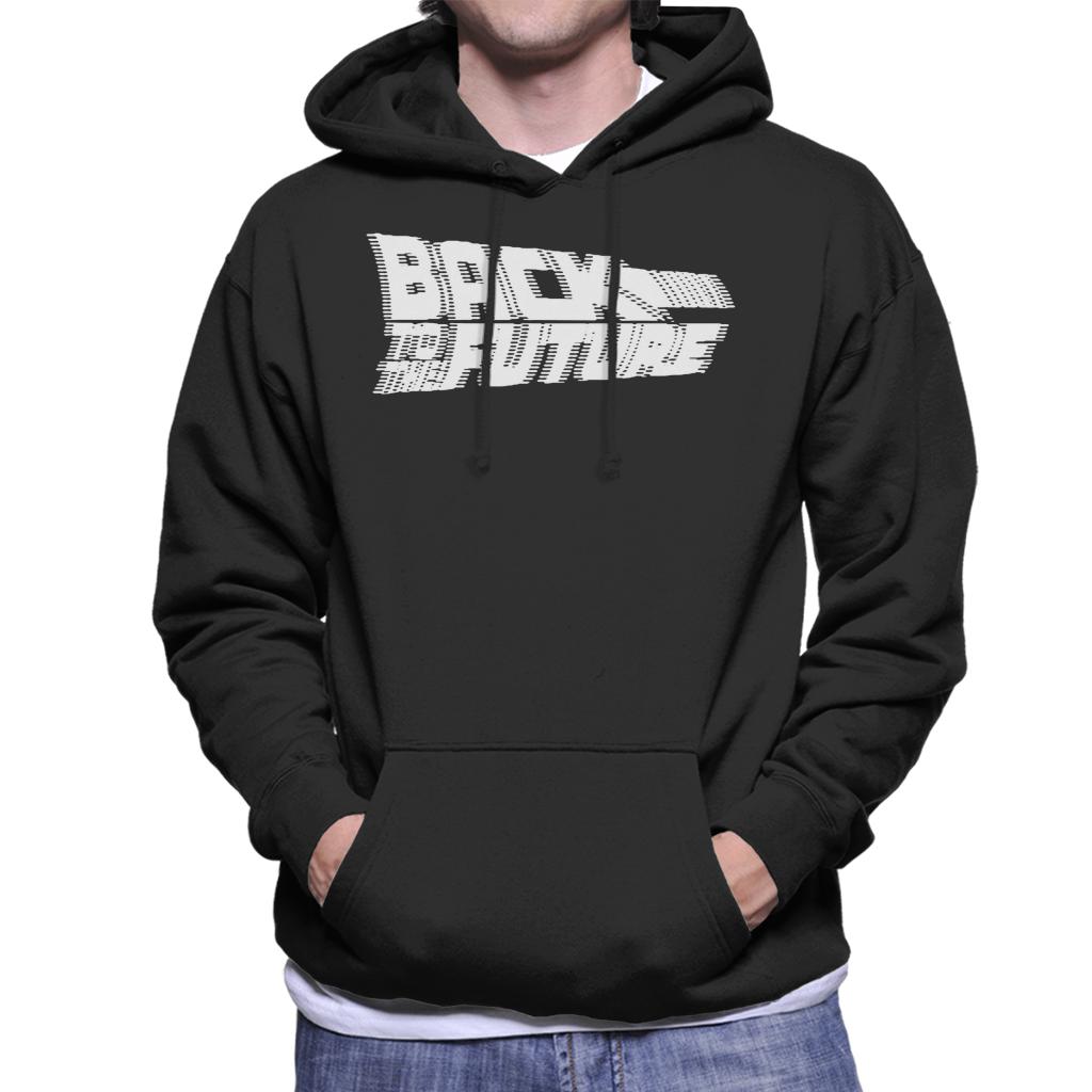 Back to the Future Blurred White Logo Men's Hooded Sweatshirt-ALL + EVERY