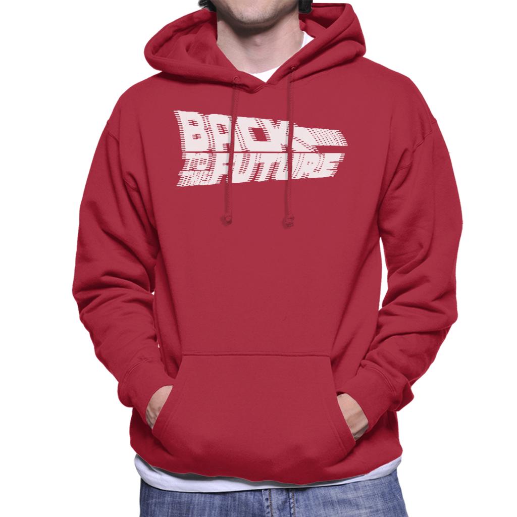 Back to the Future Blurred White Logo Men's Hooded Sweatshirt-ALL + EVERY