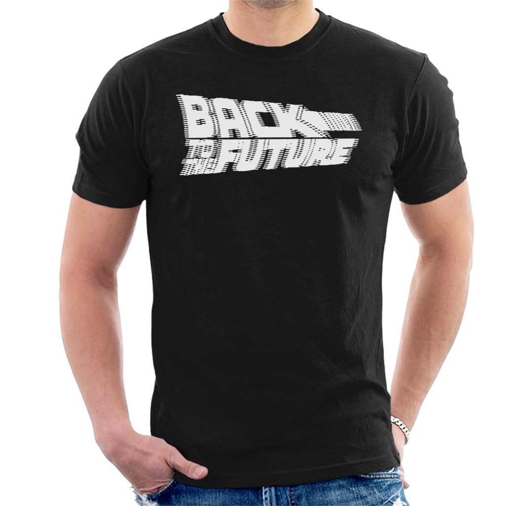 Back to the Future Blurred White Logo Men's T-Shirt-ALL + EVERY