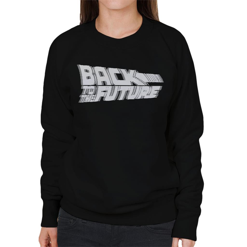 Back to the Future Blurred White Logo Women's Sweatshirt-ALL + EVERY