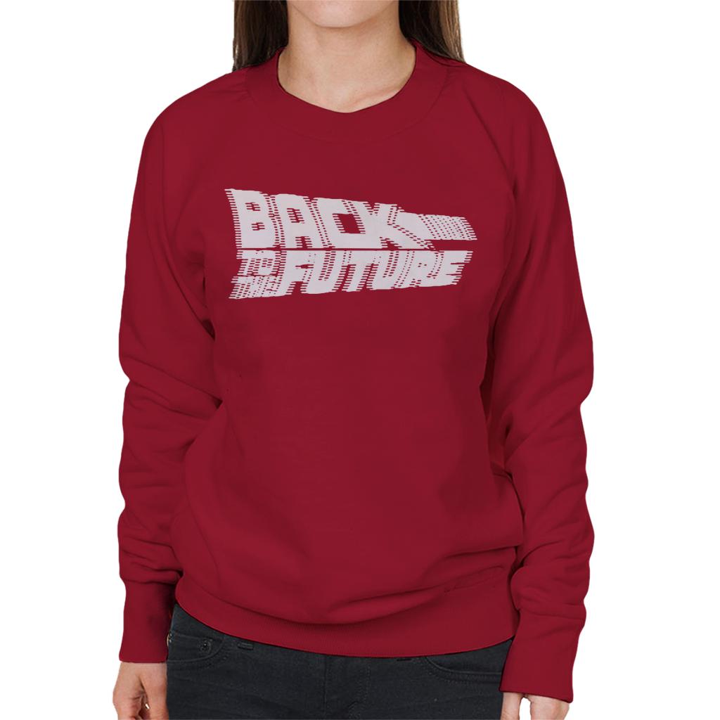 Back to the Future Blurred White Logo Women's Sweatshirt-ALL + EVERY