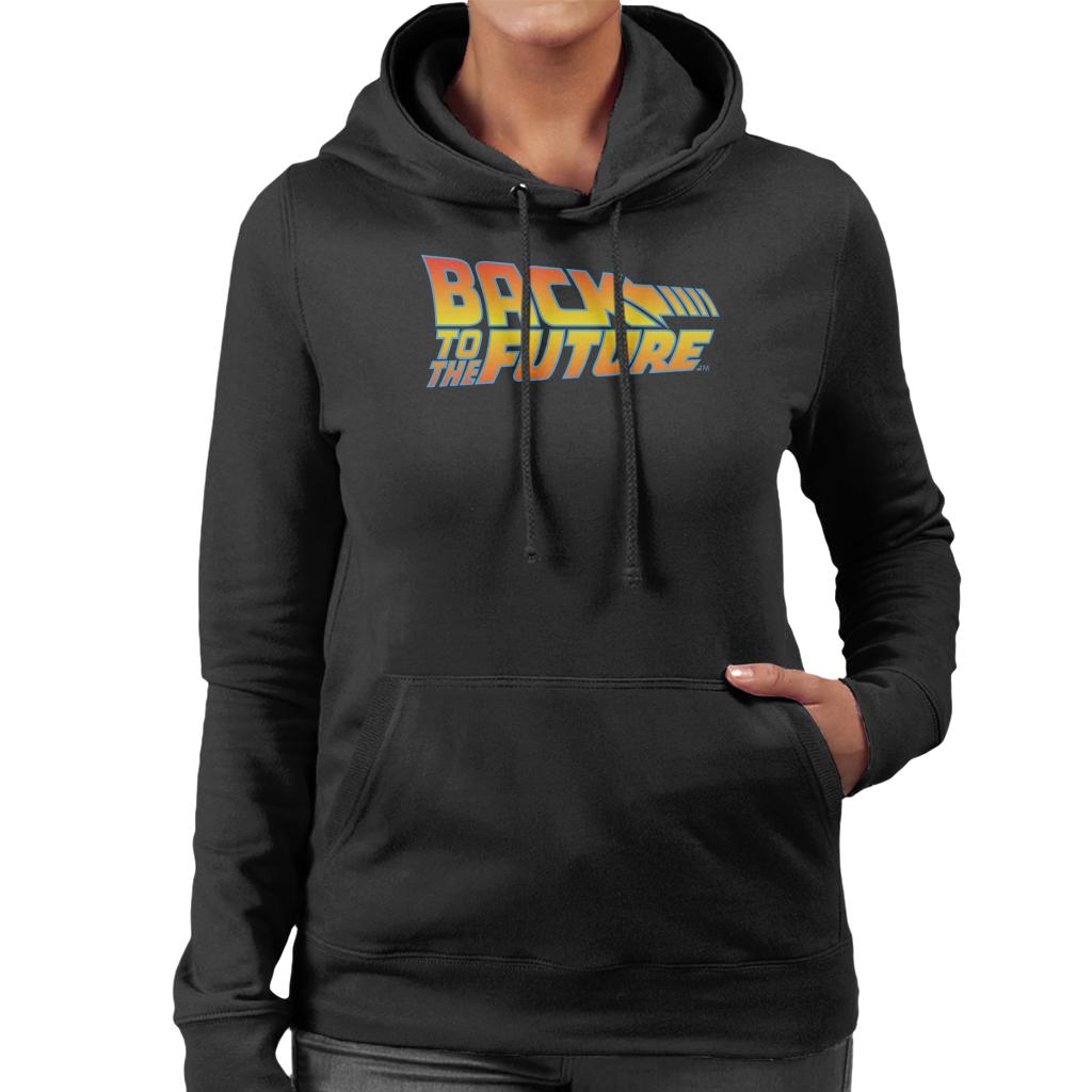 Back to the Future Classic Movie Logo Women's Hooded Sweatshirt-ALL + EVERY