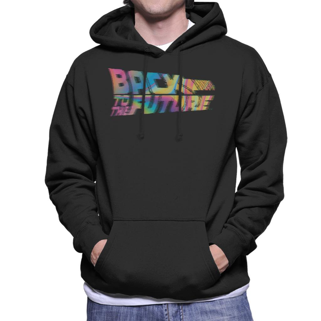 Back to the Future Logo Psychedelic Blur Men's Hooded Sweatshirt-ALL + EVERY