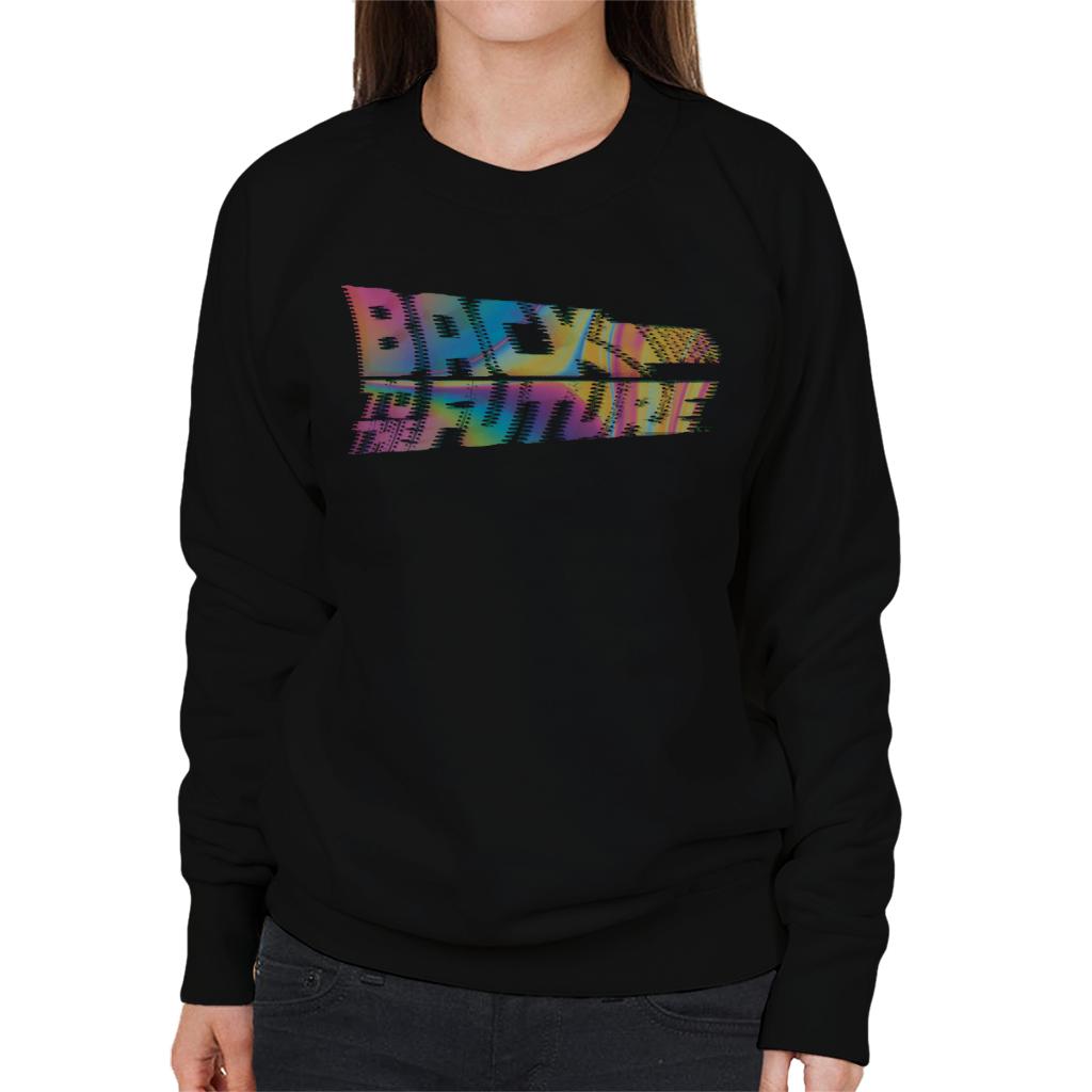 Back to the Future Logo Psychedelic Blur Women's Sweatshirt-ALL + EVERY