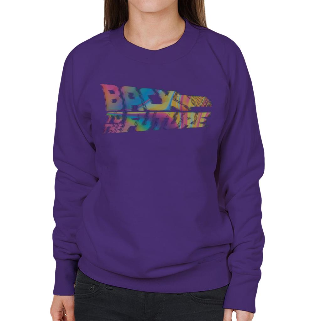 Back to the Future Logo Psychedelic Blur Women's Sweatshirt-ALL + EVERY