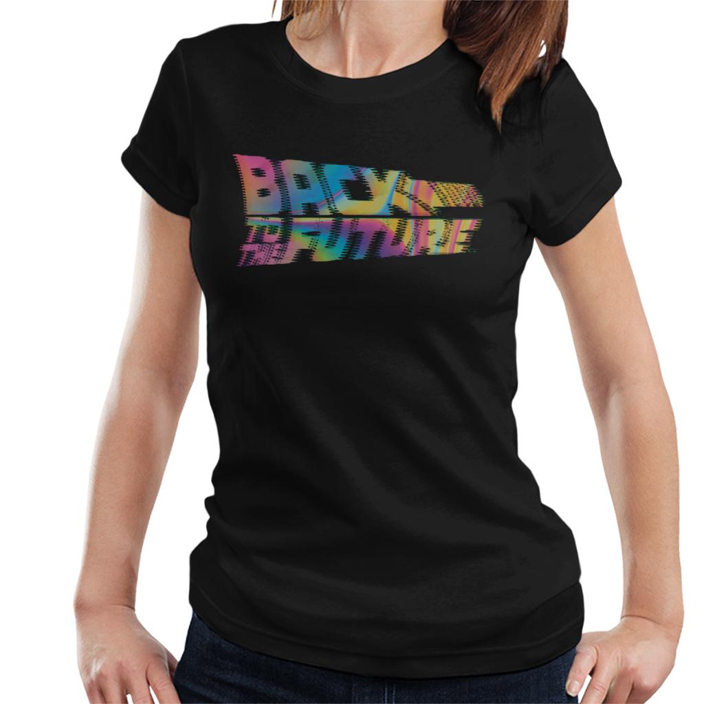 Back to the Future Logo Psychedelic Blur Women's T-Shirt-ALL + EVERY