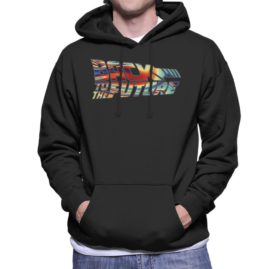 Back to the Future Psychedelic Logo Men's Hooded Sweatshirt-ALL + EVERY