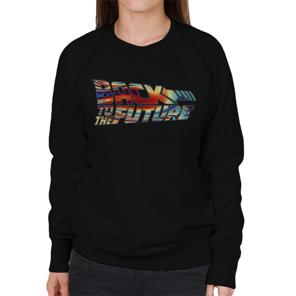 Back to the Future Psychedelic Logo Women's Sweatshirt-ALL + EVERY