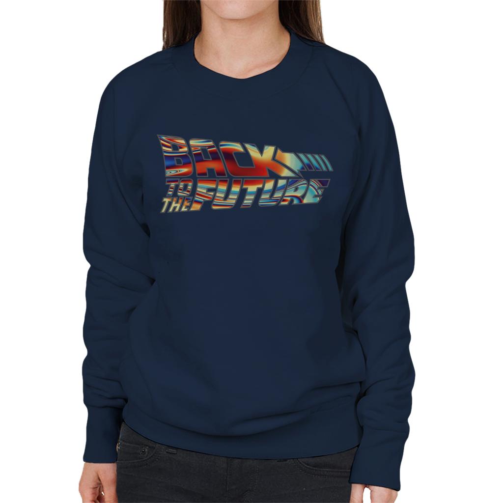 Back to the Future Psychedelic Logo Women's Sweatshirt-ALL + EVERY