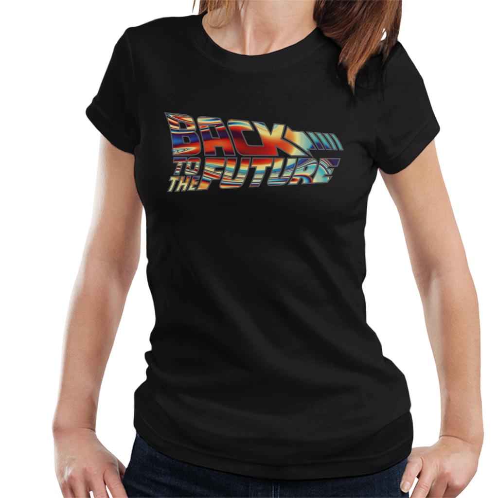 Back to the Future Psychedelic Logo Women's T-Shirt-ALL + EVERY