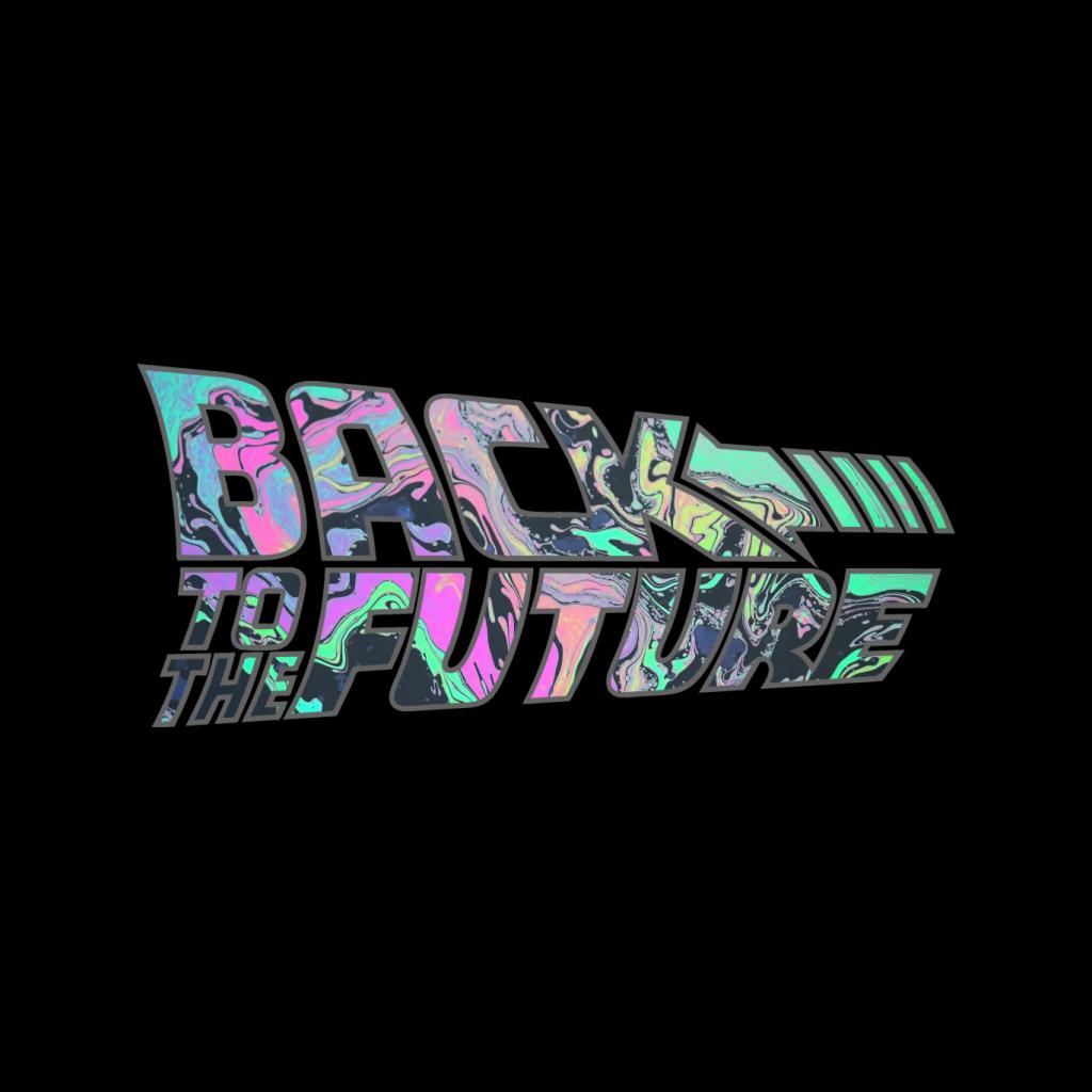 Back to the Future Psychedelic Marble Logo Men's Hooded Sweatshirt-ALL + EVERY